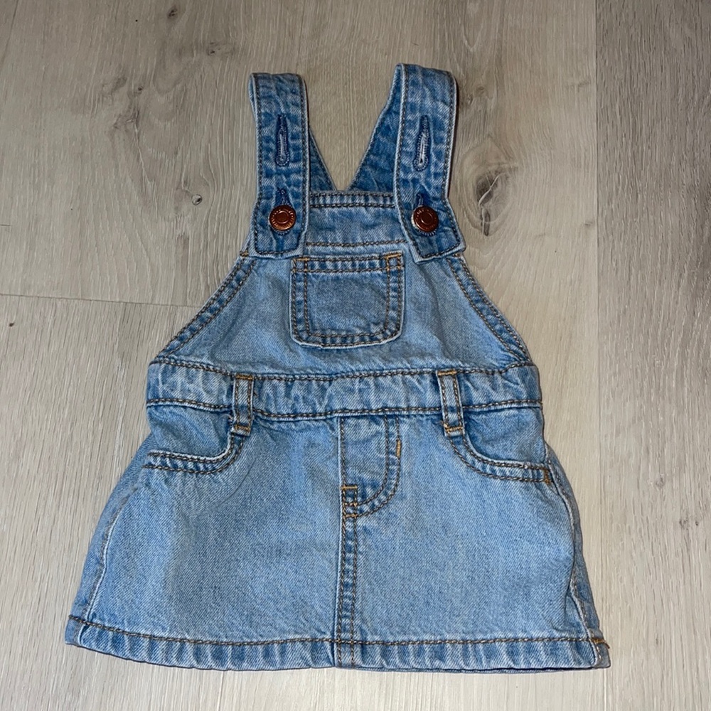 Denim overall dress size 0-3 months